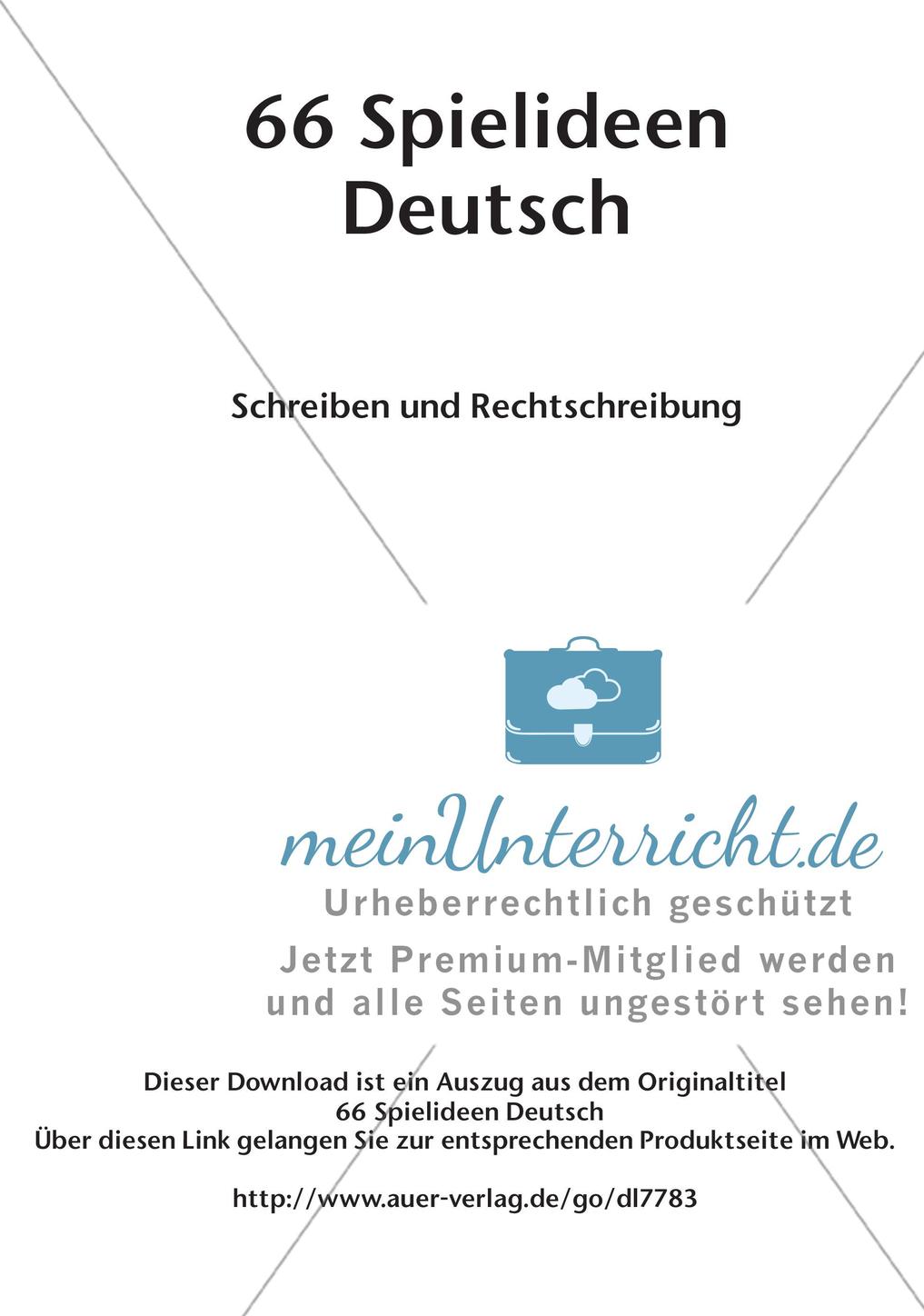 Spielideen: Schreiben und Rechtschreibung Preview 2