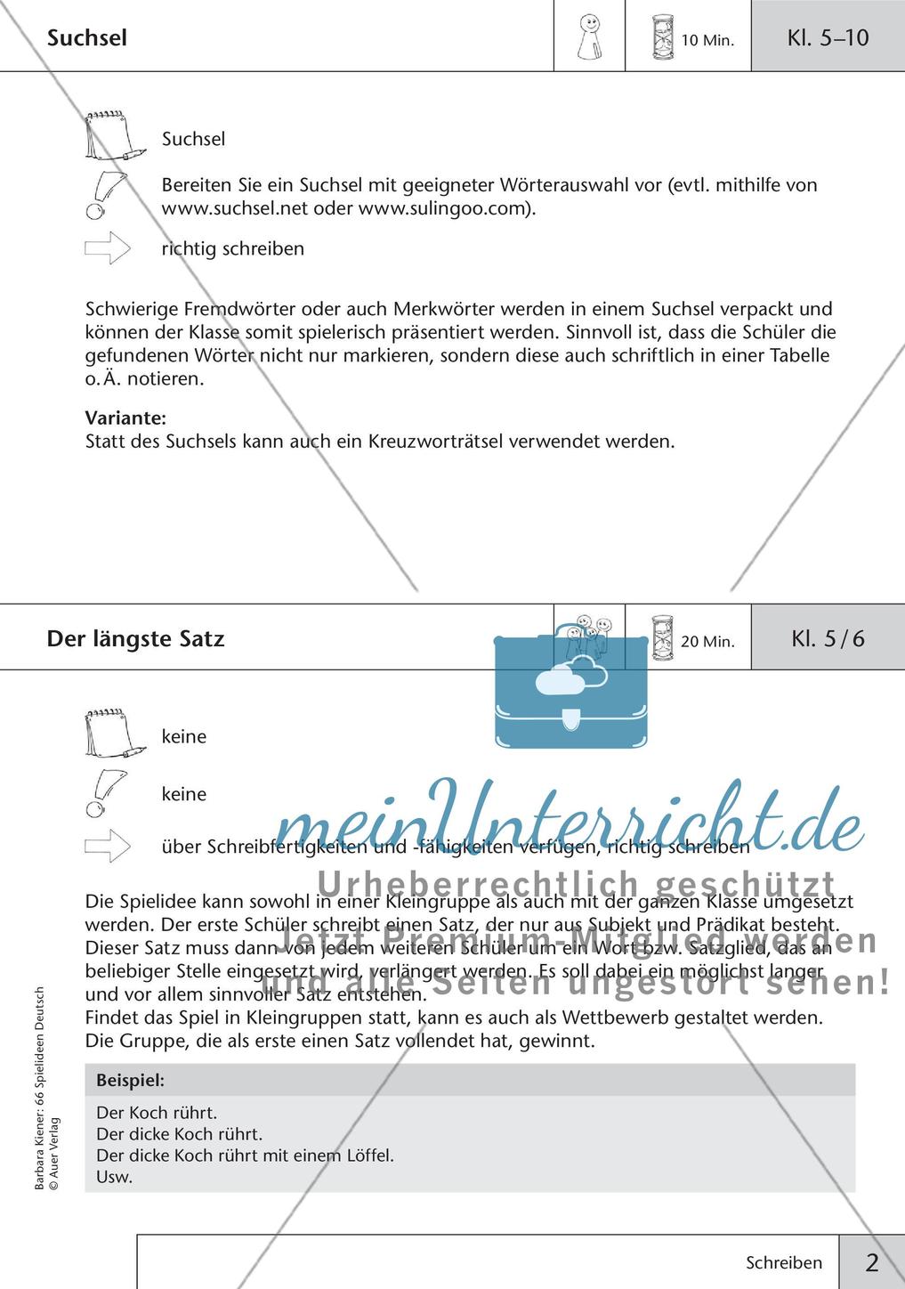 Spielideen: Schreiben und Rechtschreibung Preview 4