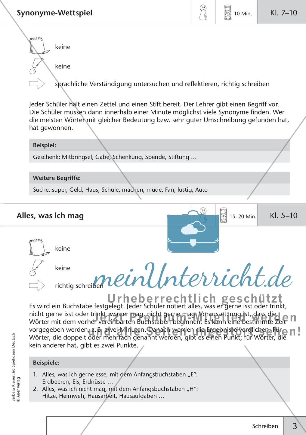 Spielideen: Schreiben und Rechtschreibung Preview 5