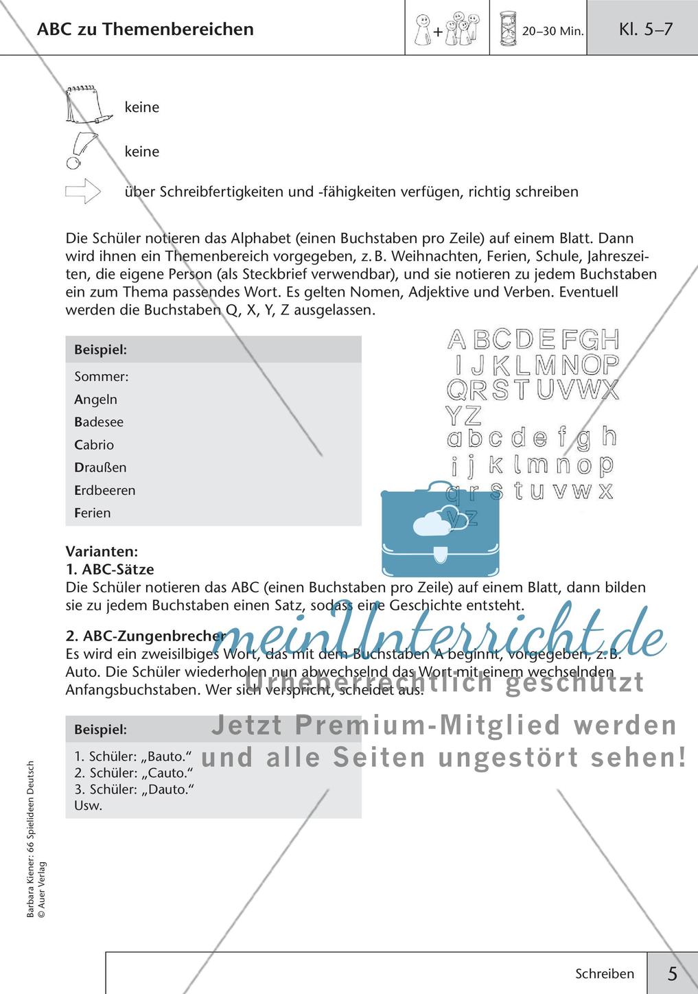 Spielideen: Schreiben und Rechtschreibung Preview 7
