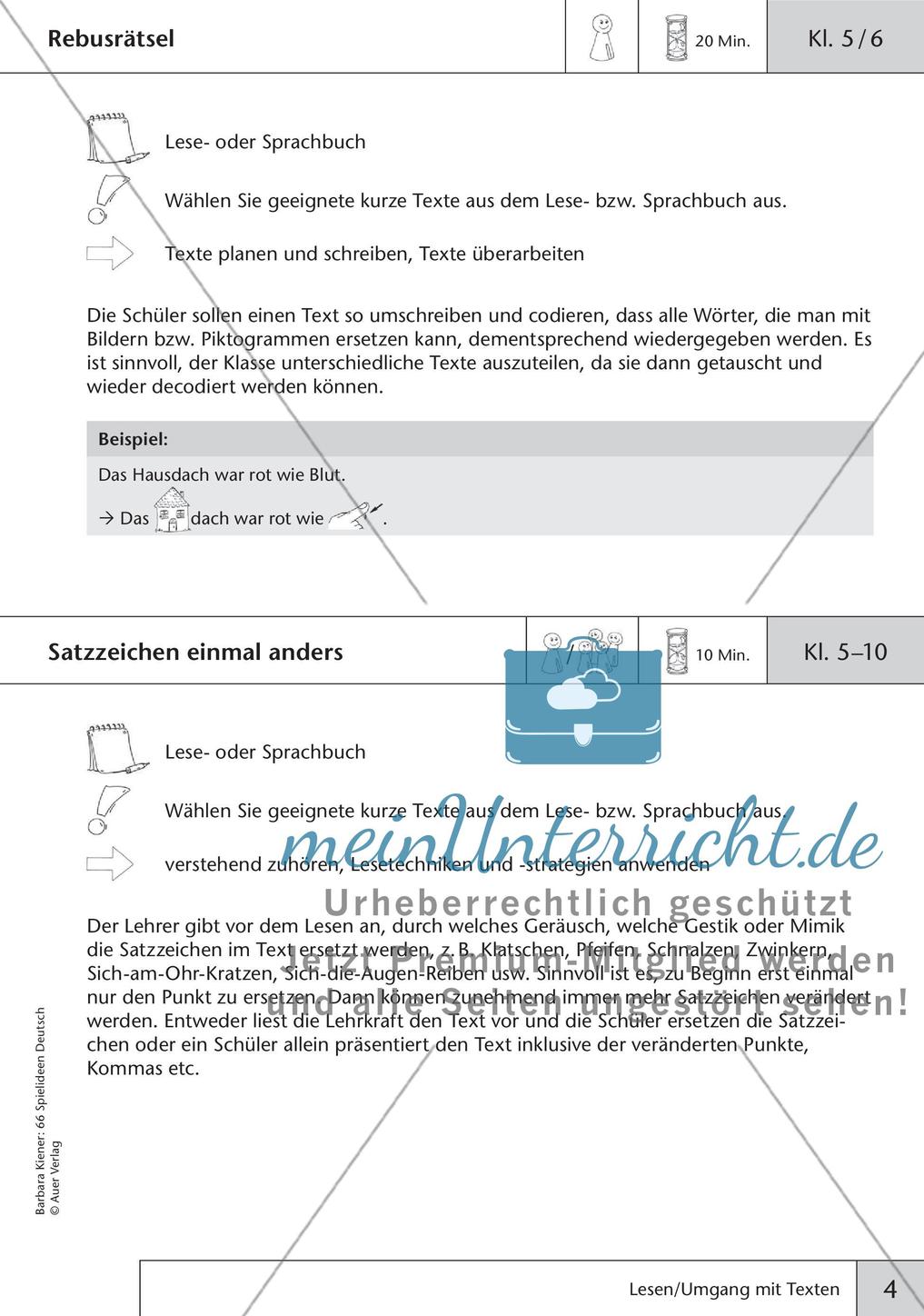 Spielideen: Lesen und Umgang mit Texten Preview 6