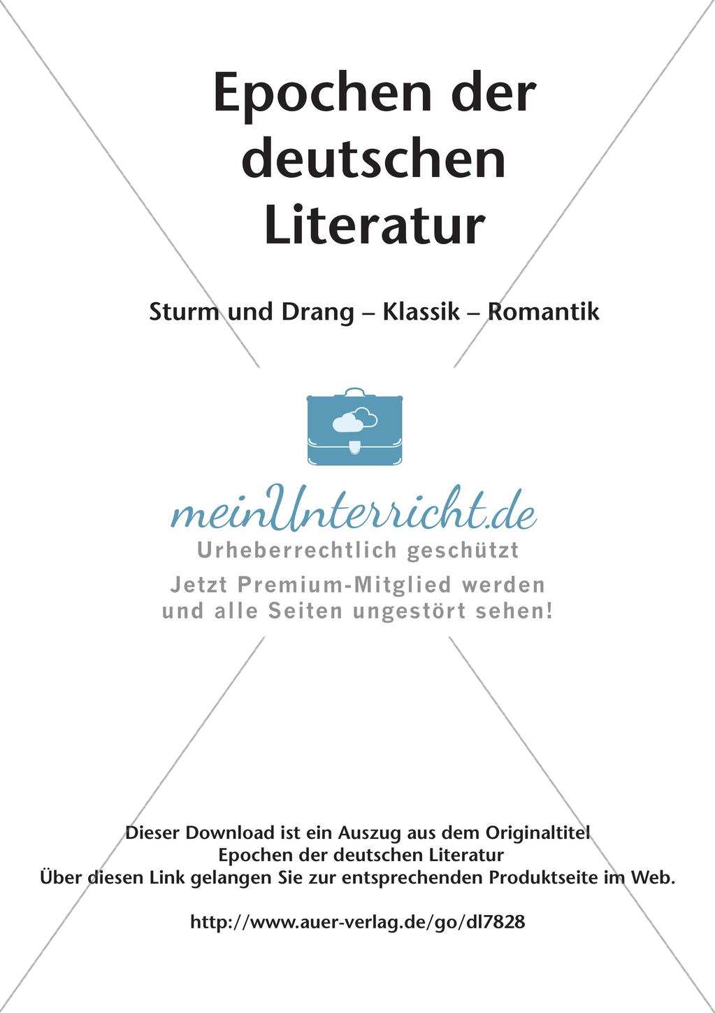 Sturm und Drang, Klassik und Romantik Preview 2