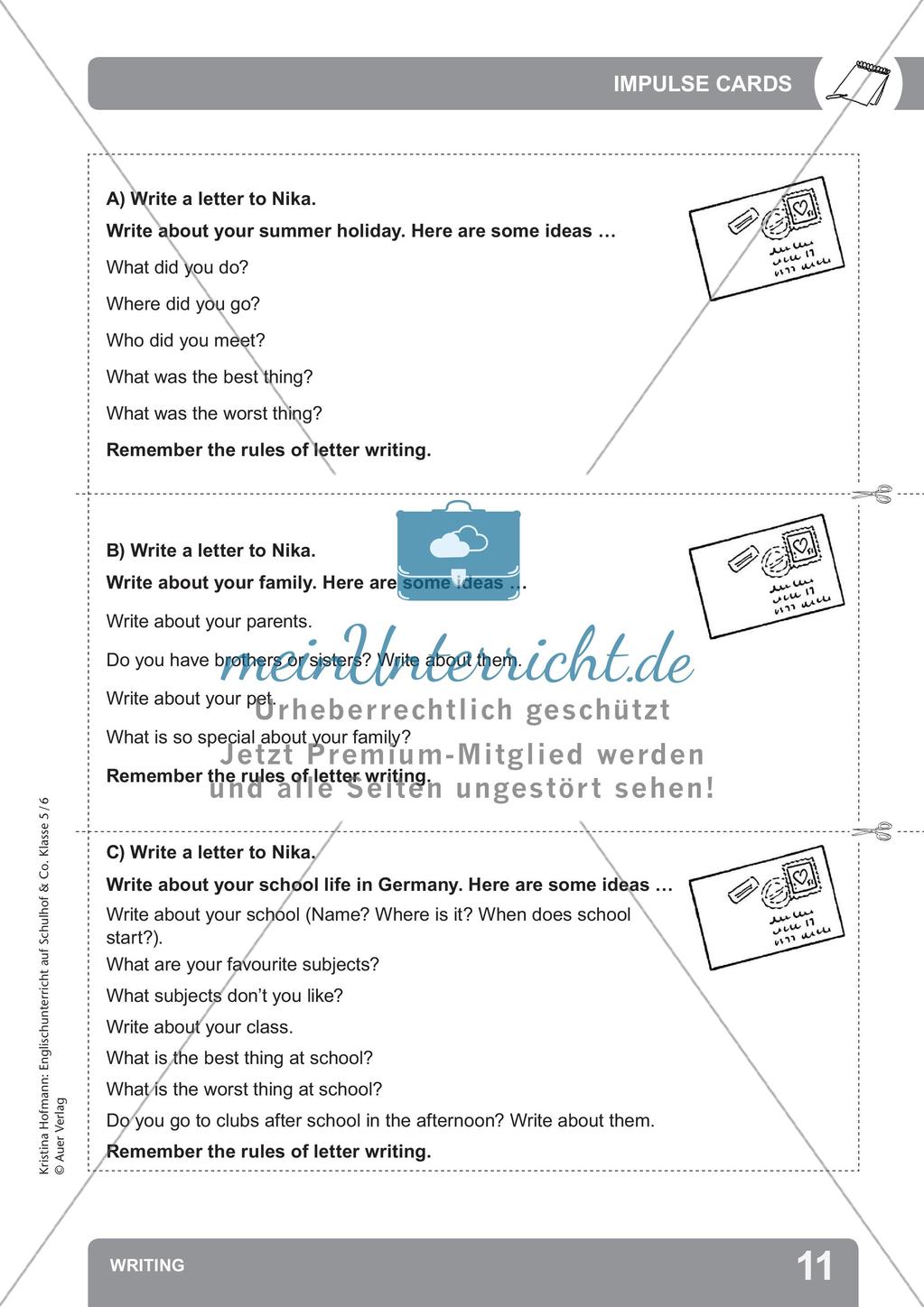 Unterricht auf dem Schulhof: Writing Preview 13