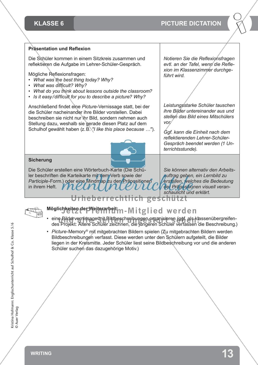 Unterricht auf dem Schulhof: Writing Preview 15
