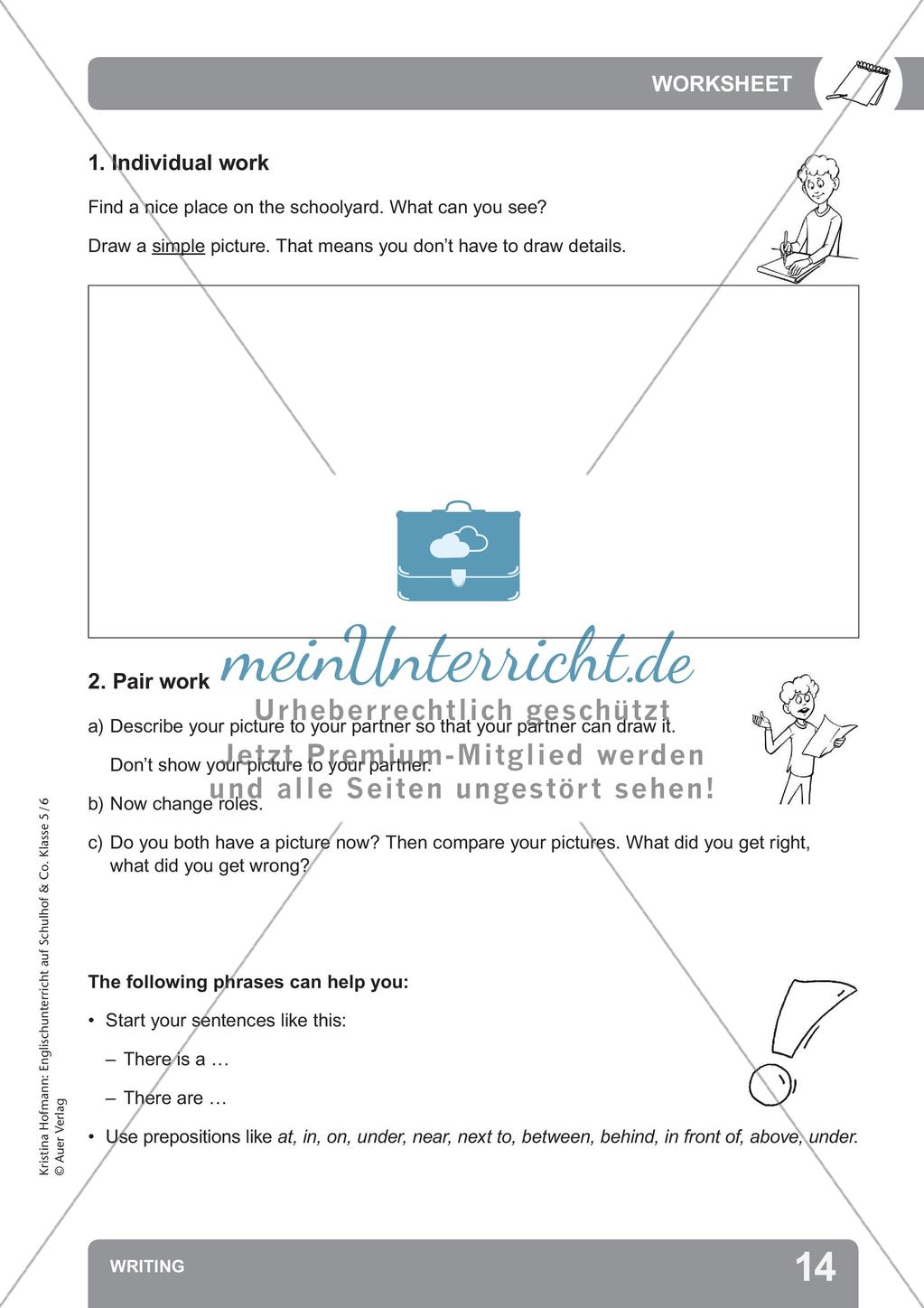 Unterricht auf dem Schulhof: Writing Preview 16