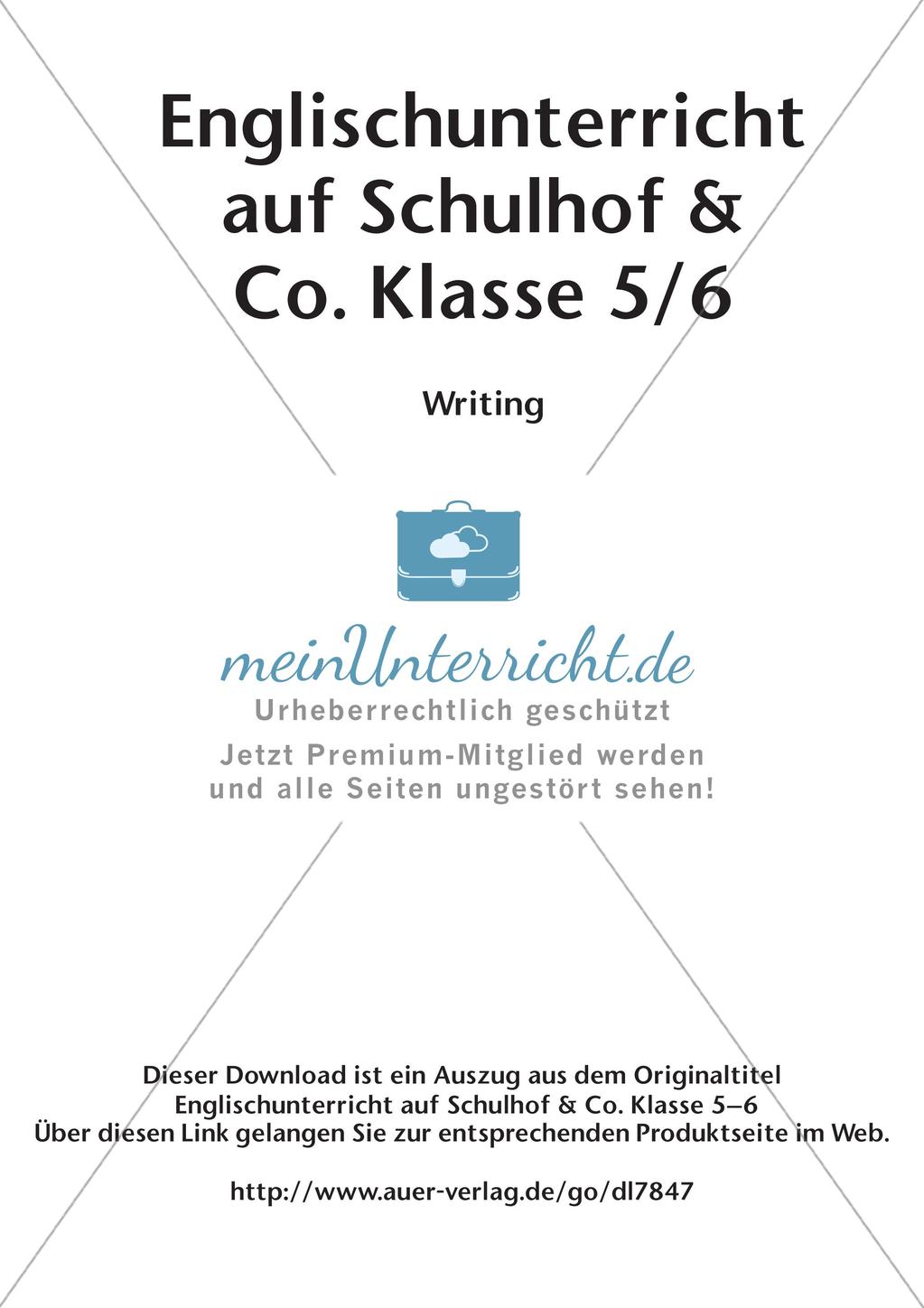 Unterricht auf dem Schulhof: Writing Preview 2