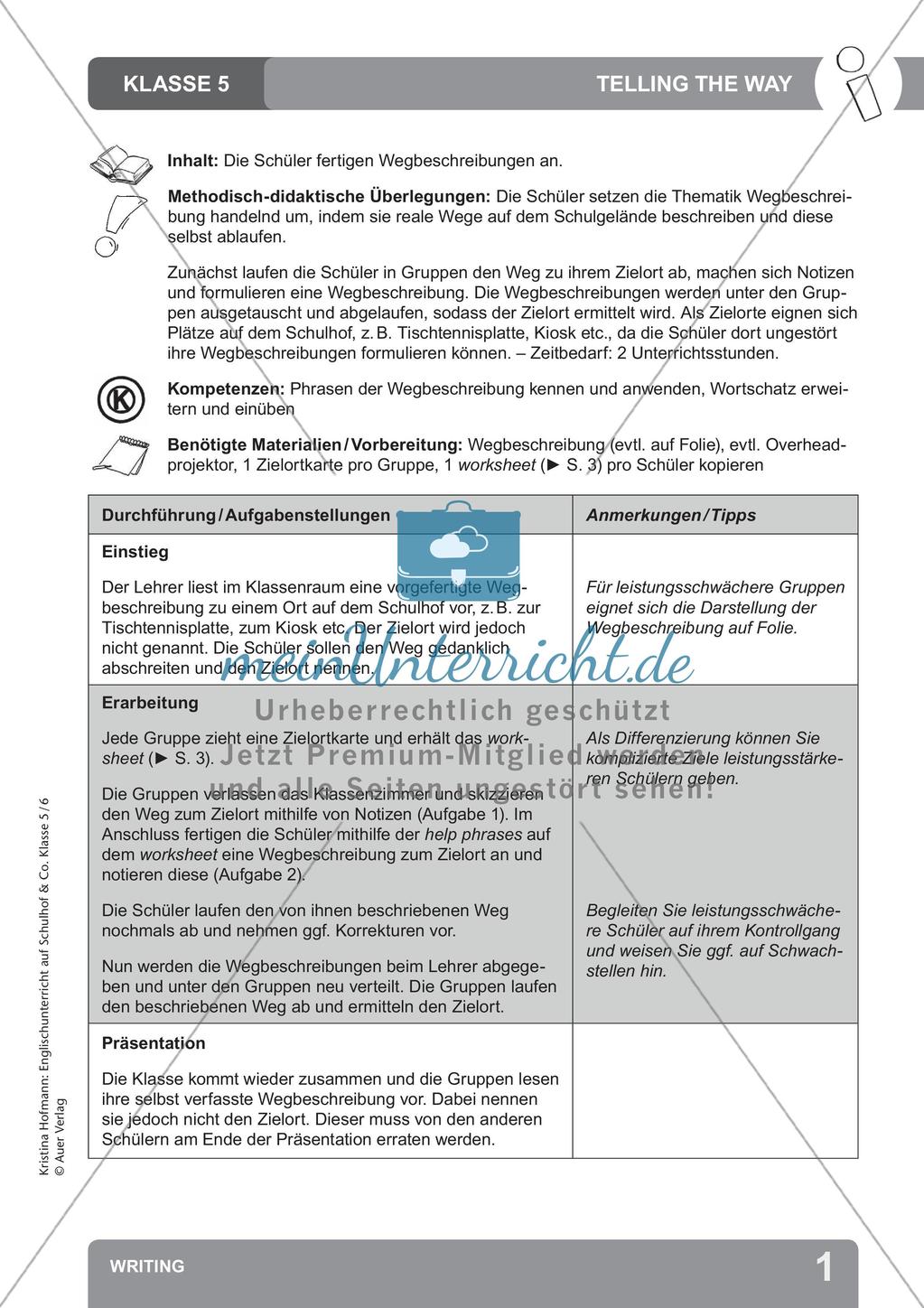 Unterricht auf dem Schulhof: Writing Preview 3