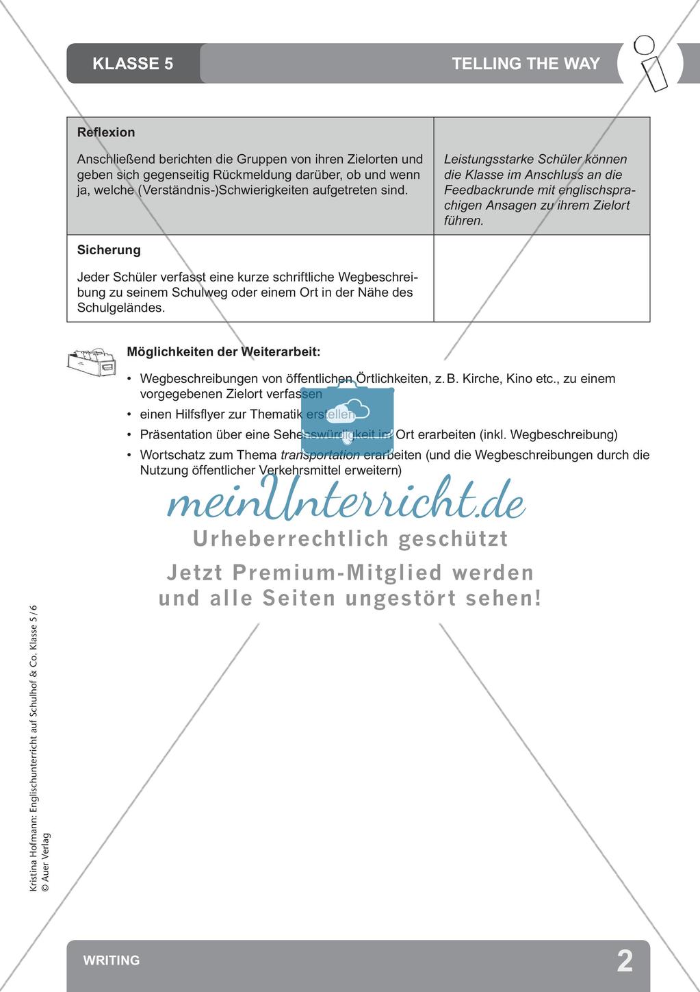 Unterricht auf dem Schulhof: Writing Preview 4