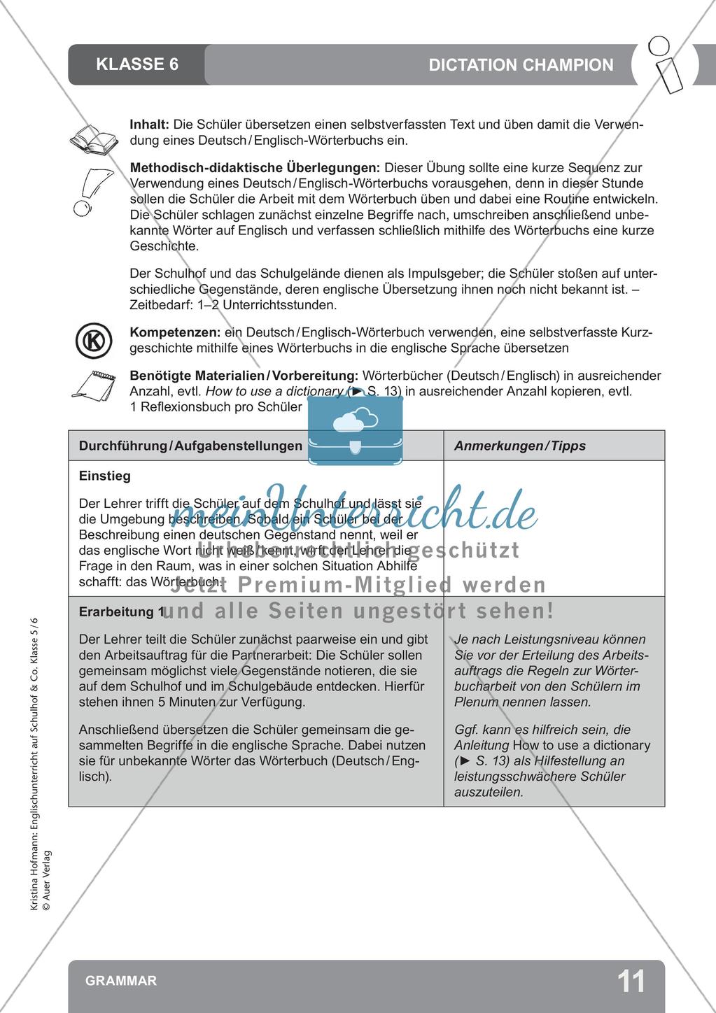 Unterricht auf dem Schulhof: Grammar Preview 13