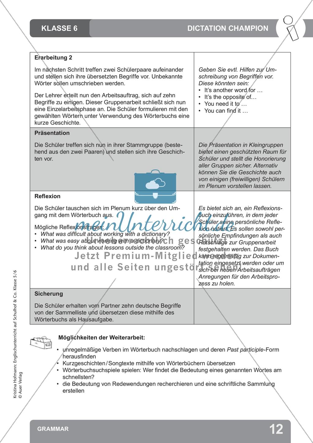 Unterricht auf dem Schulhof: Grammar Preview 14