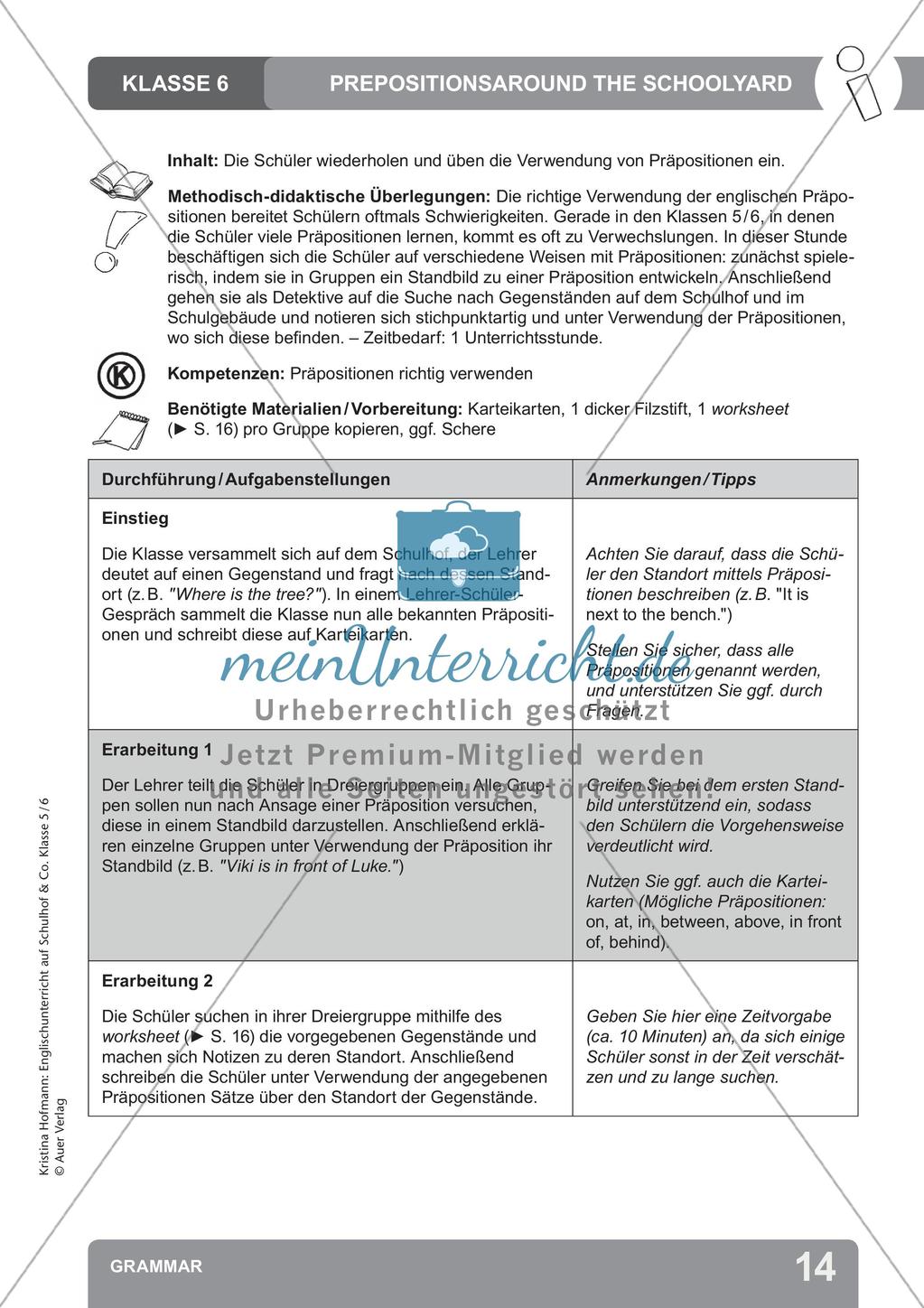 Unterricht auf dem Schulhof: Grammar Preview 16