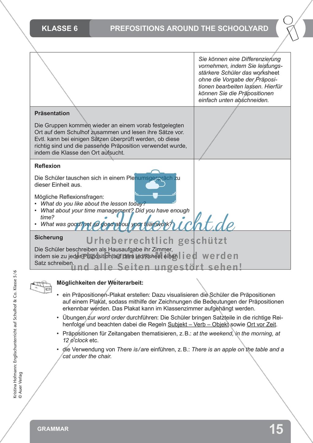 Unterricht auf dem Schulhof: Grammar Preview 17