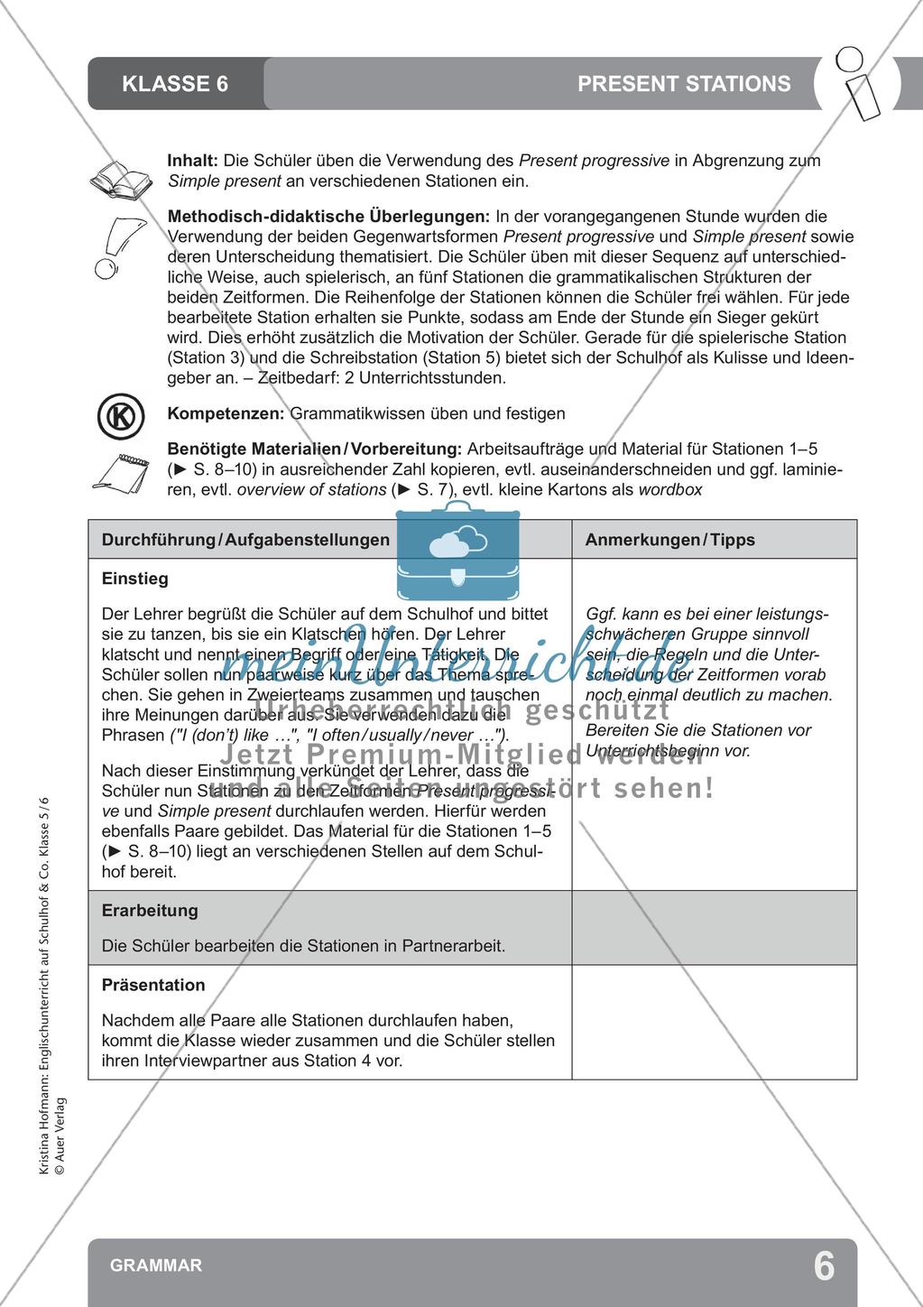 Unterricht auf dem Schulhof: Grammar Preview 8