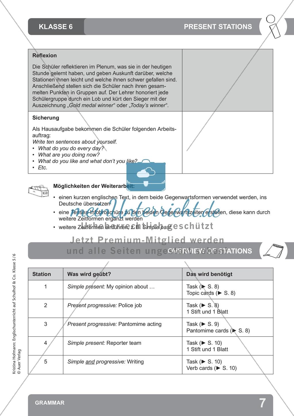 Unterricht auf dem Schulhof: Grammar Preview 9