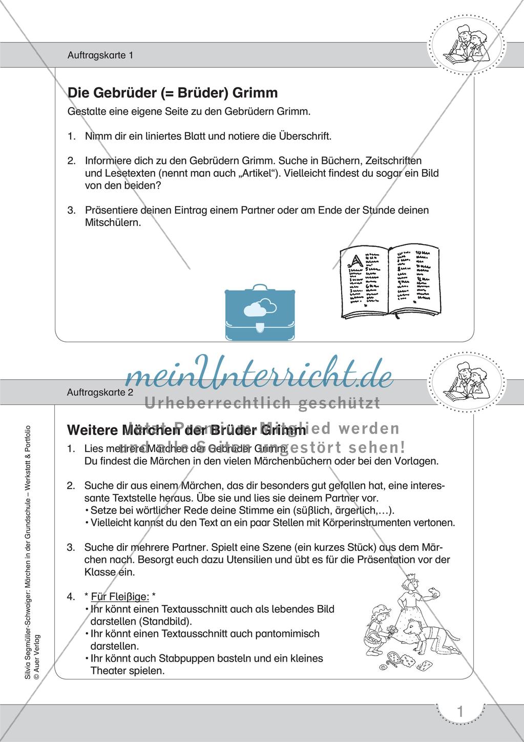 Märchenwerkstatt und Portfolio: Märchen und Märchenaufschreiber kennenlernen Preview 3