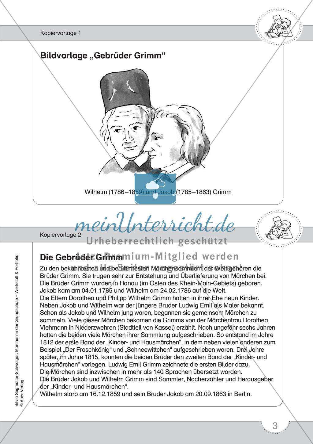 Märchenwerkstatt und Portfolio: Märchen und Märchenaufschreiber kennenlernen Preview 5