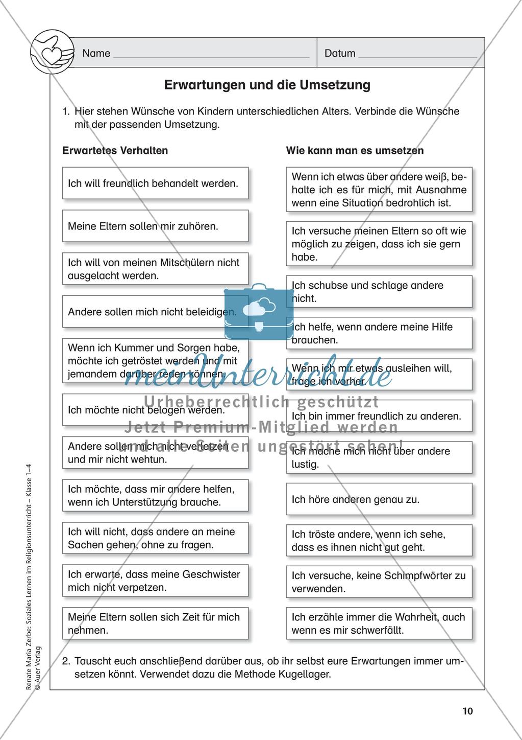 Soziales Lernen im Religionsunterricht: Nächstenliebe und Helfen Preview 12