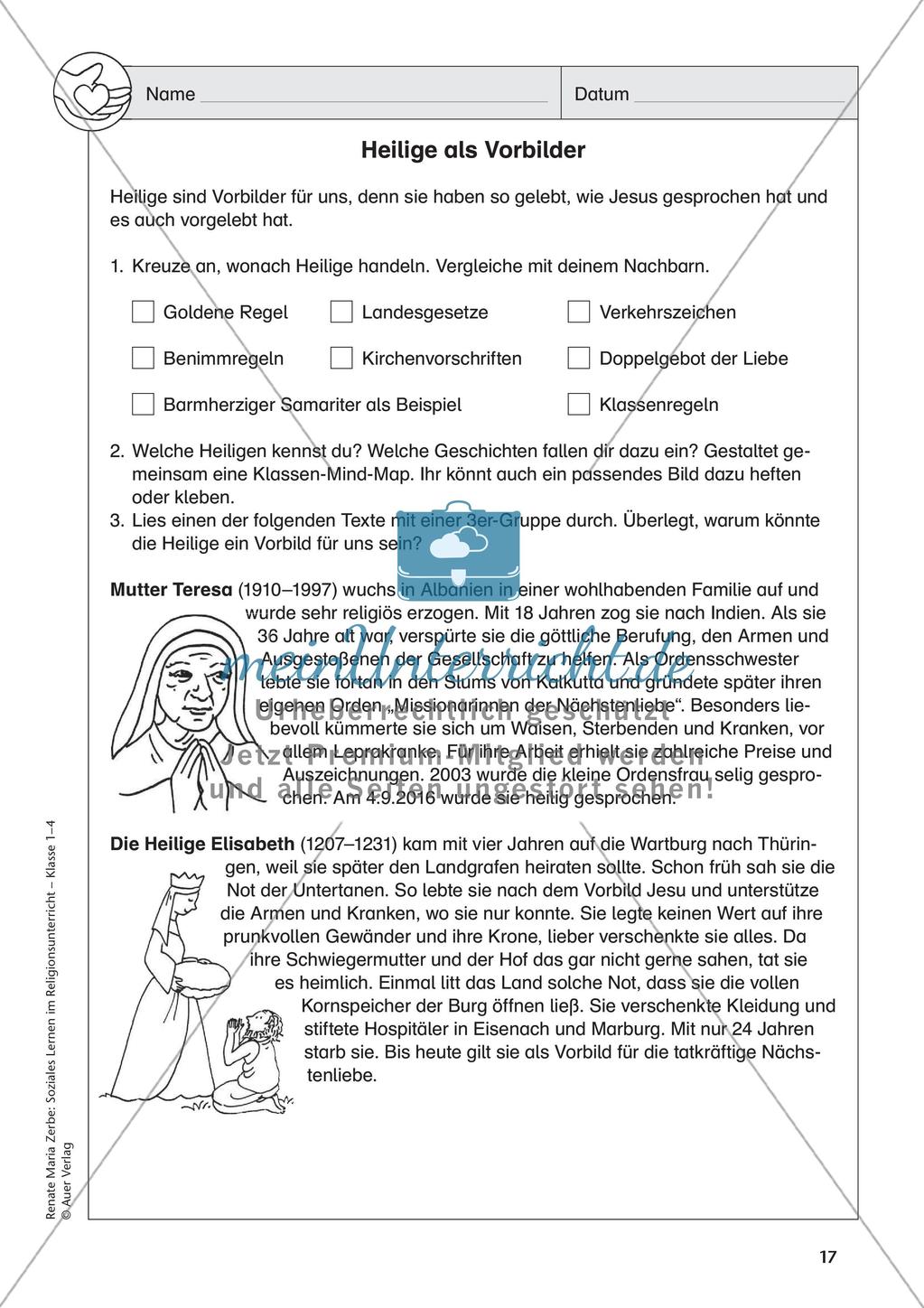 Soziales Lernen im Religionsunterricht: Nächstenliebe und Helfen Preview 19