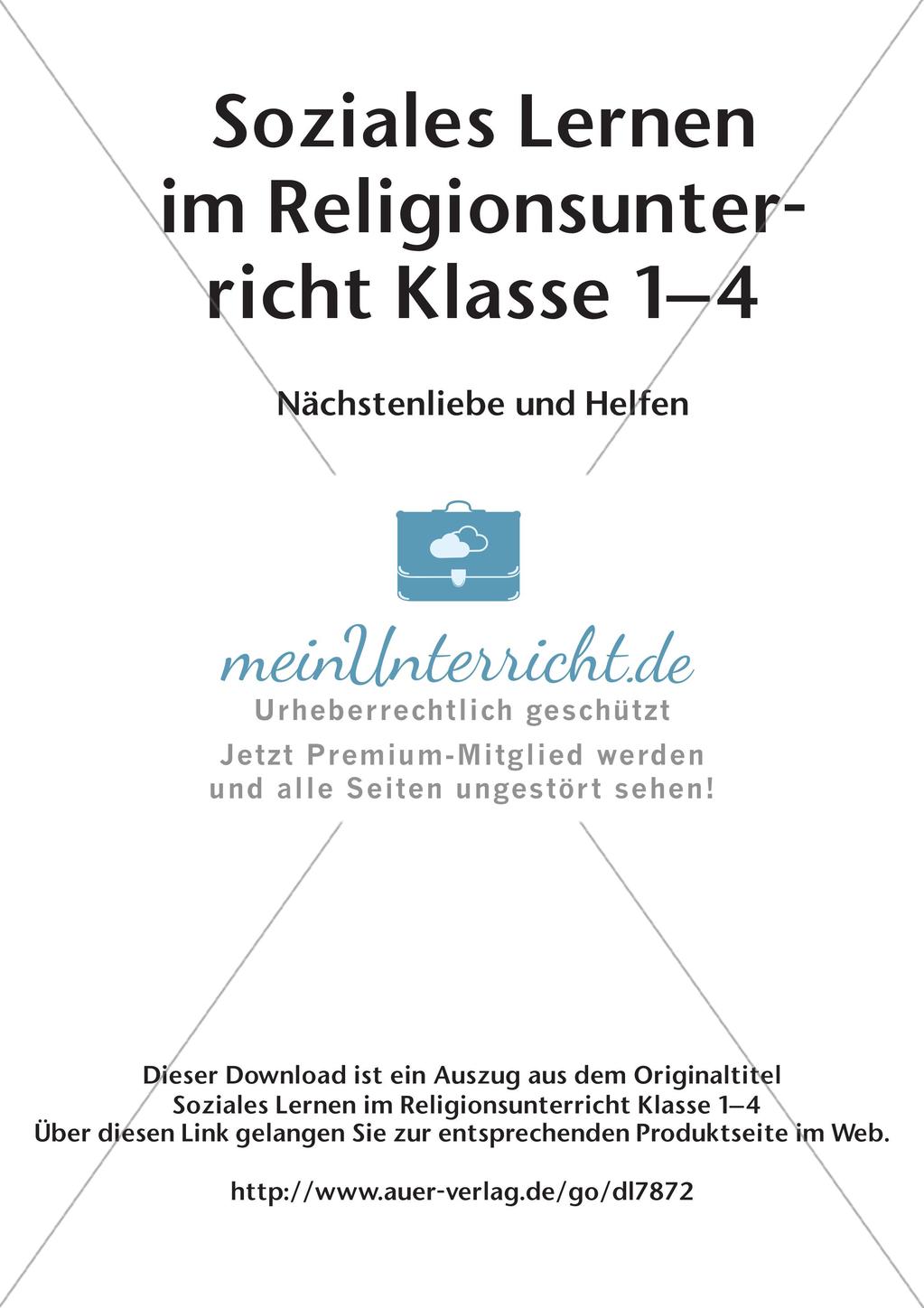 Soziales Lernen im Religionsunterricht: Nächstenliebe und Helfen Preview 2