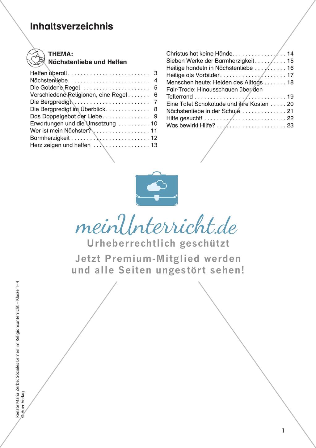 Soziales Lernen im Religionsunterricht: Nächstenliebe und Helfen Preview 3