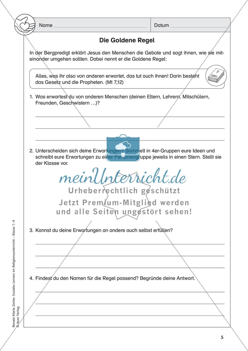 Soziales Lernen im Religionsunterricht: Nächstenliebe und Helfen Preview 7