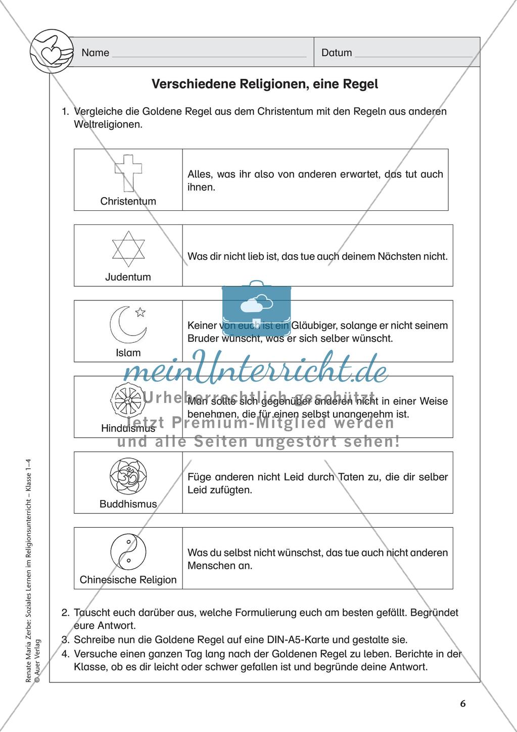 Soziales Lernen im Religionsunterricht: Nächstenliebe und Helfen Preview 8