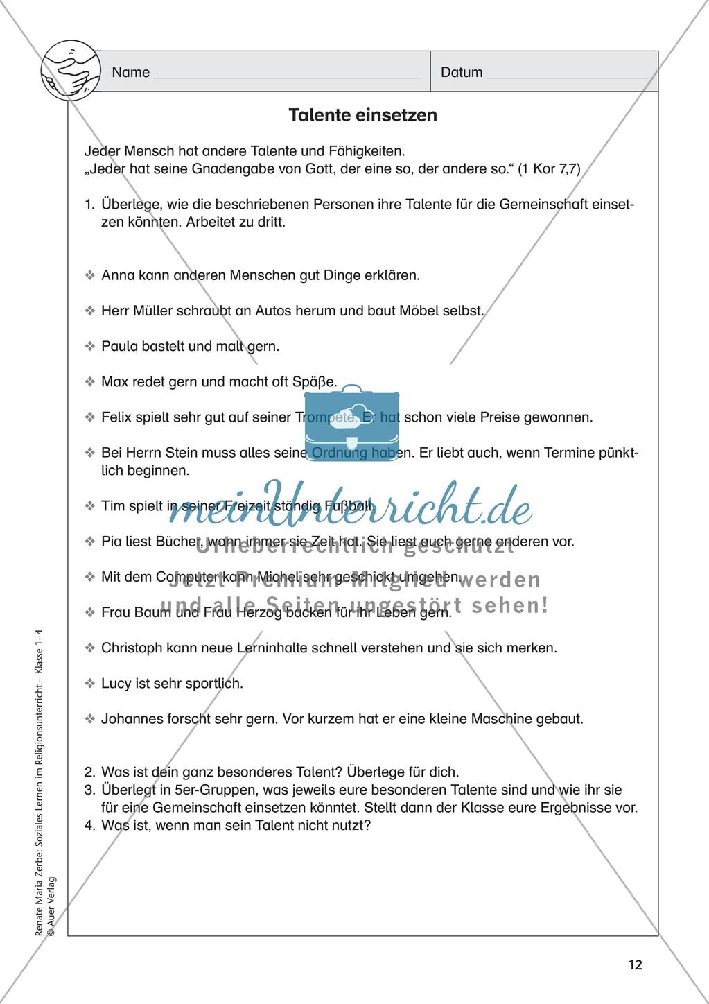 Soziales Lernen im Religionsunterricht: Respekt und Freundschaft Preview 14
