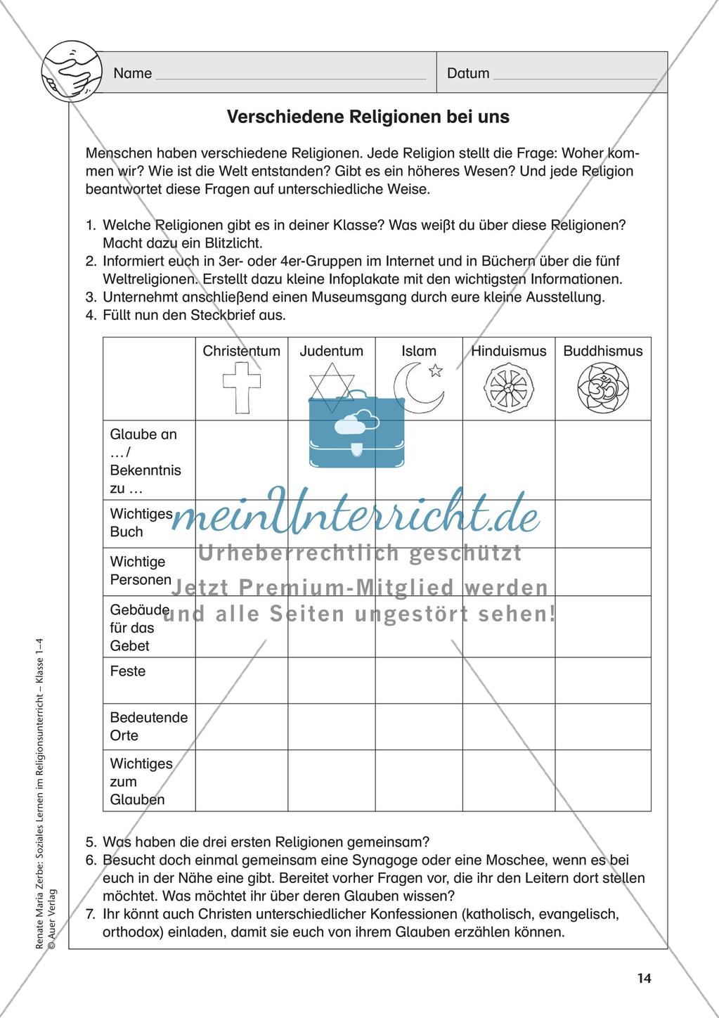 Soziales Lernen im Religionsunterricht: Respekt und Freundschaft Preview 16