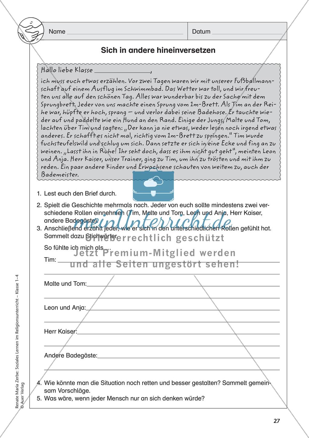 Soziales Lernen im Religionsunterricht: Respekt und Freundschaft Preview 29
