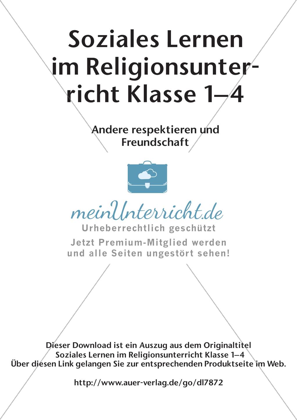 Soziales Lernen im Religionsunterricht: Respekt und Freundschaft Preview 2