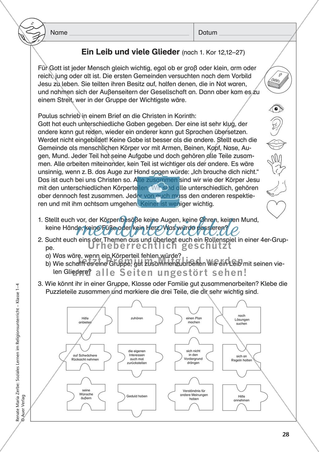Soziales Lernen im Religionsunterricht: Respekt und Freundschaft Preview 30