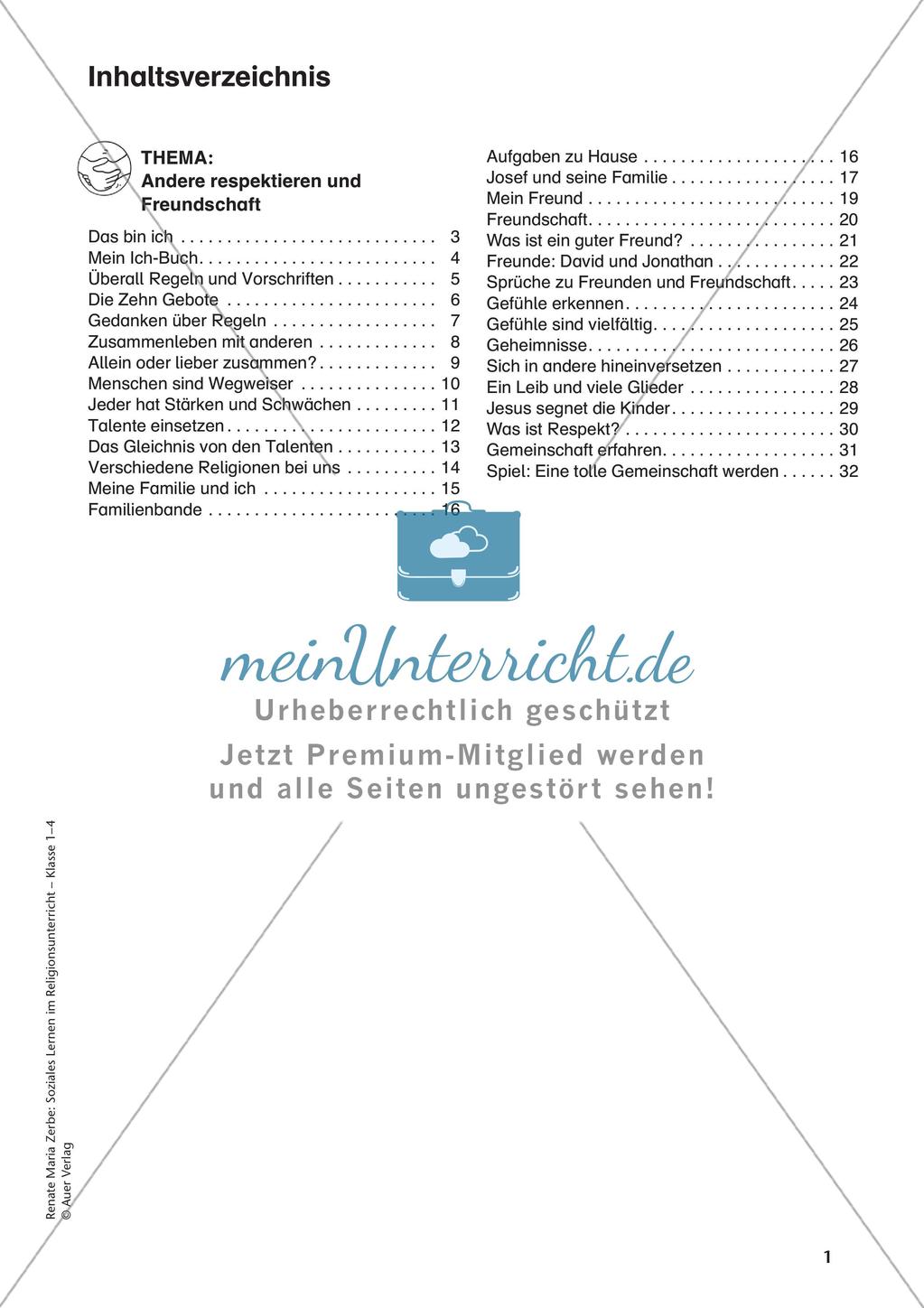 Soziales Lernen im Religionsunterricht: Respekt und Freundschaft Preview 3
