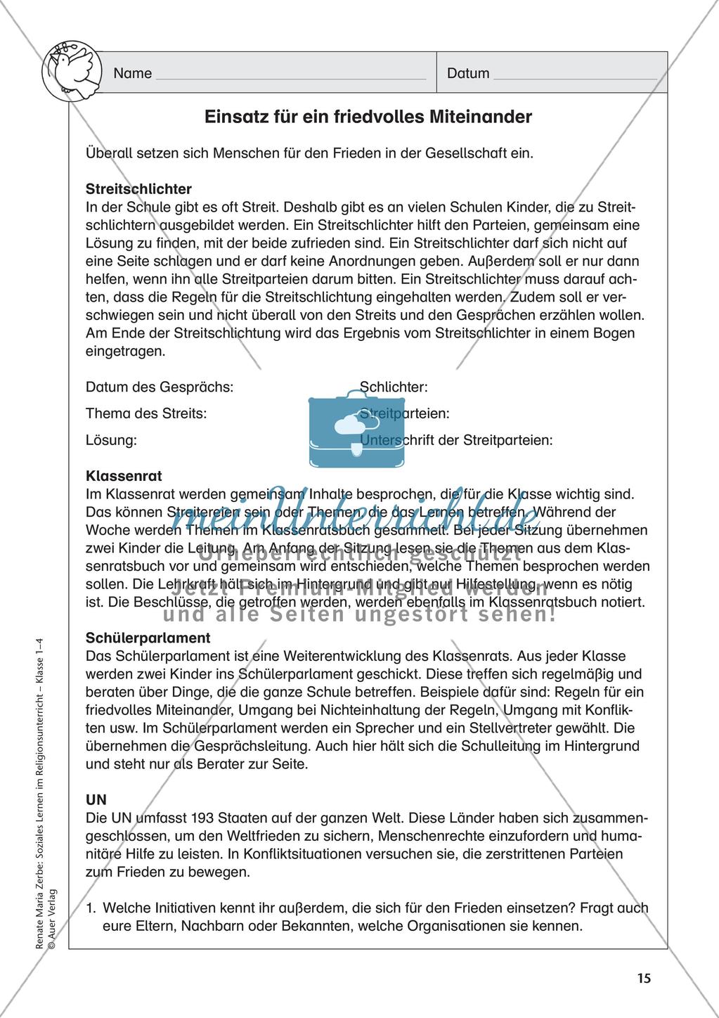 Soziales Lernen im Religionsunterricht: Konflikte lösen Preview 17