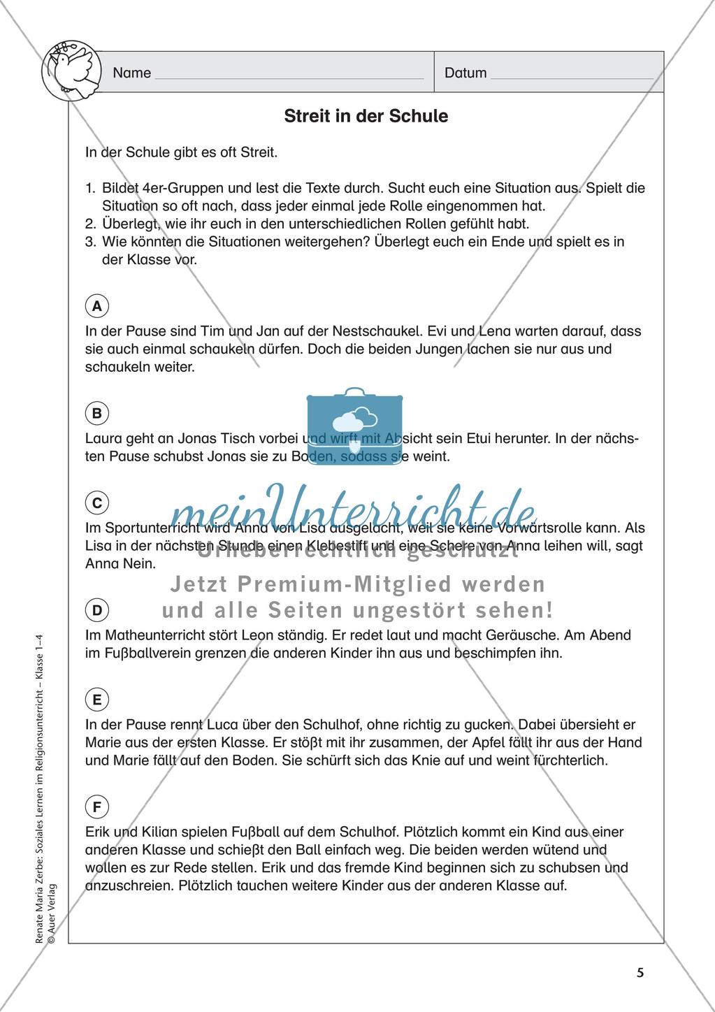 Soziales Lernen im Religionsunterricht: Konflikte lösen Preview 7