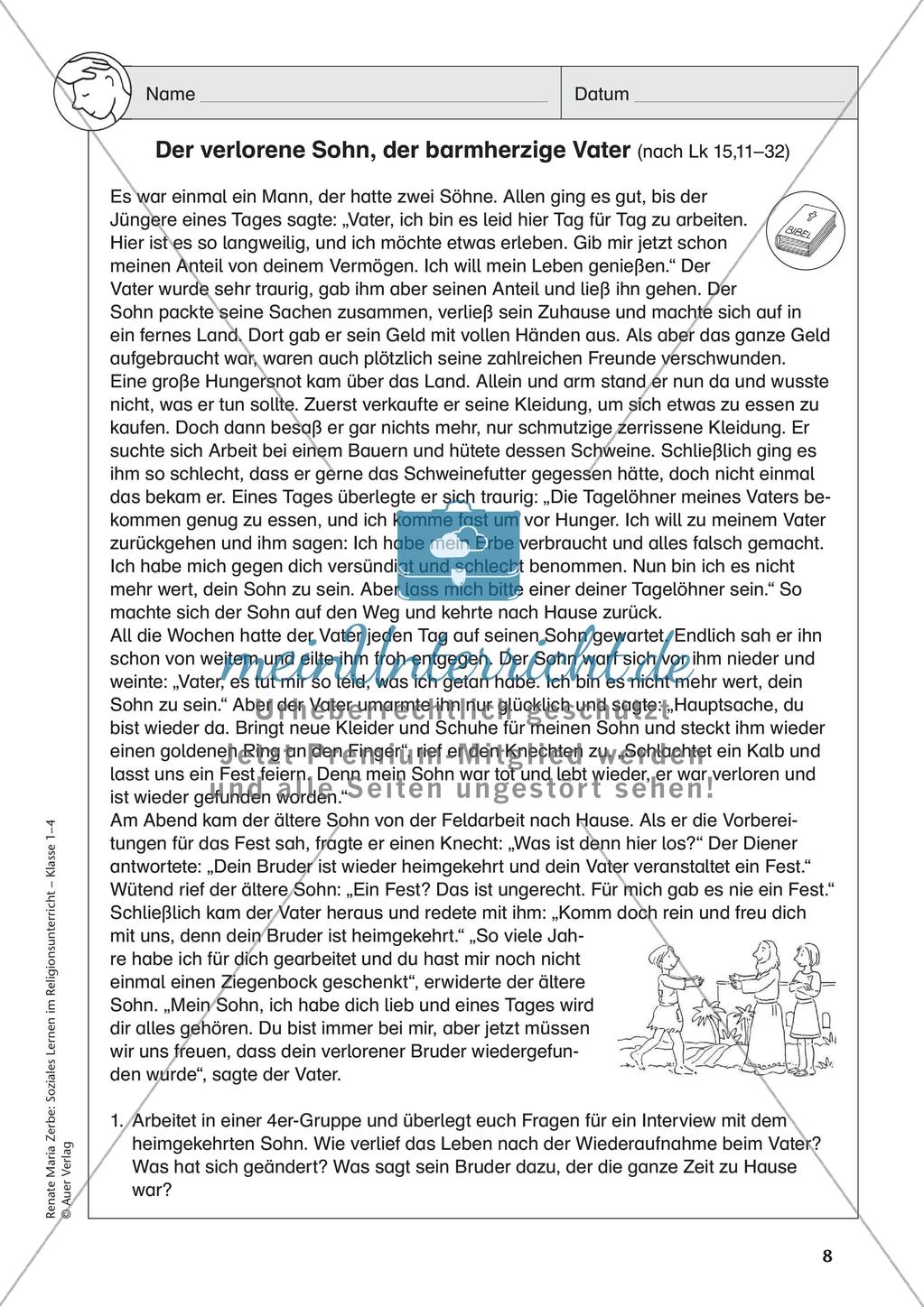 Soziales Lernen im Religionsunterricht: Schuld und Vergebung Preview 10