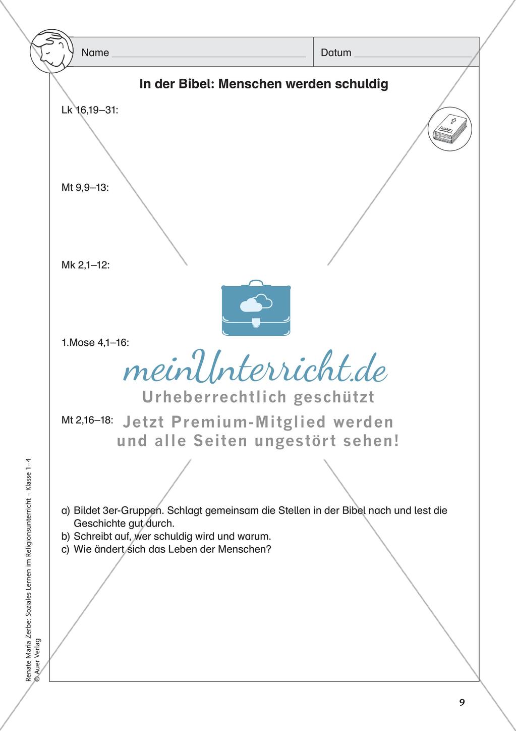 Soziales Lernen im Religionsunterricht: Schuld und Vergebung Preview 11