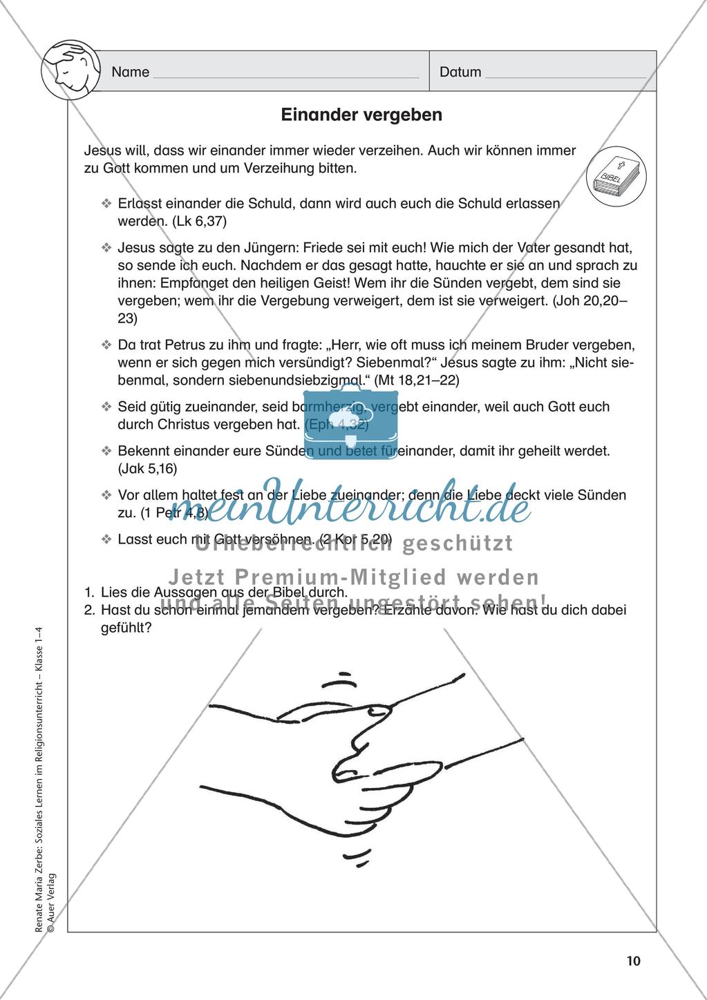 Soziales Lernen im Religionsunterricht: Schuld und Vergebung Preview 12