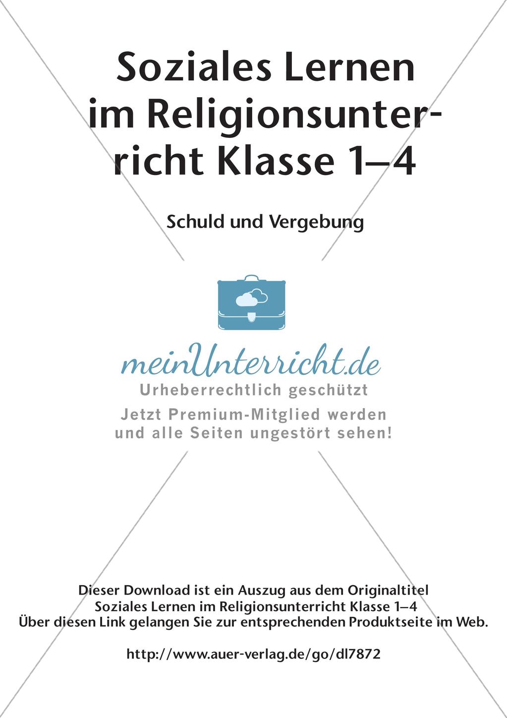 Soziales Lernen im Religionsunterricht: Schuld und Vergebung Preview 2