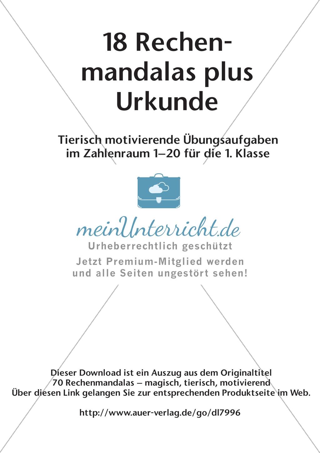 Rechenmandalas im Zahlenraum 20 Preview 2