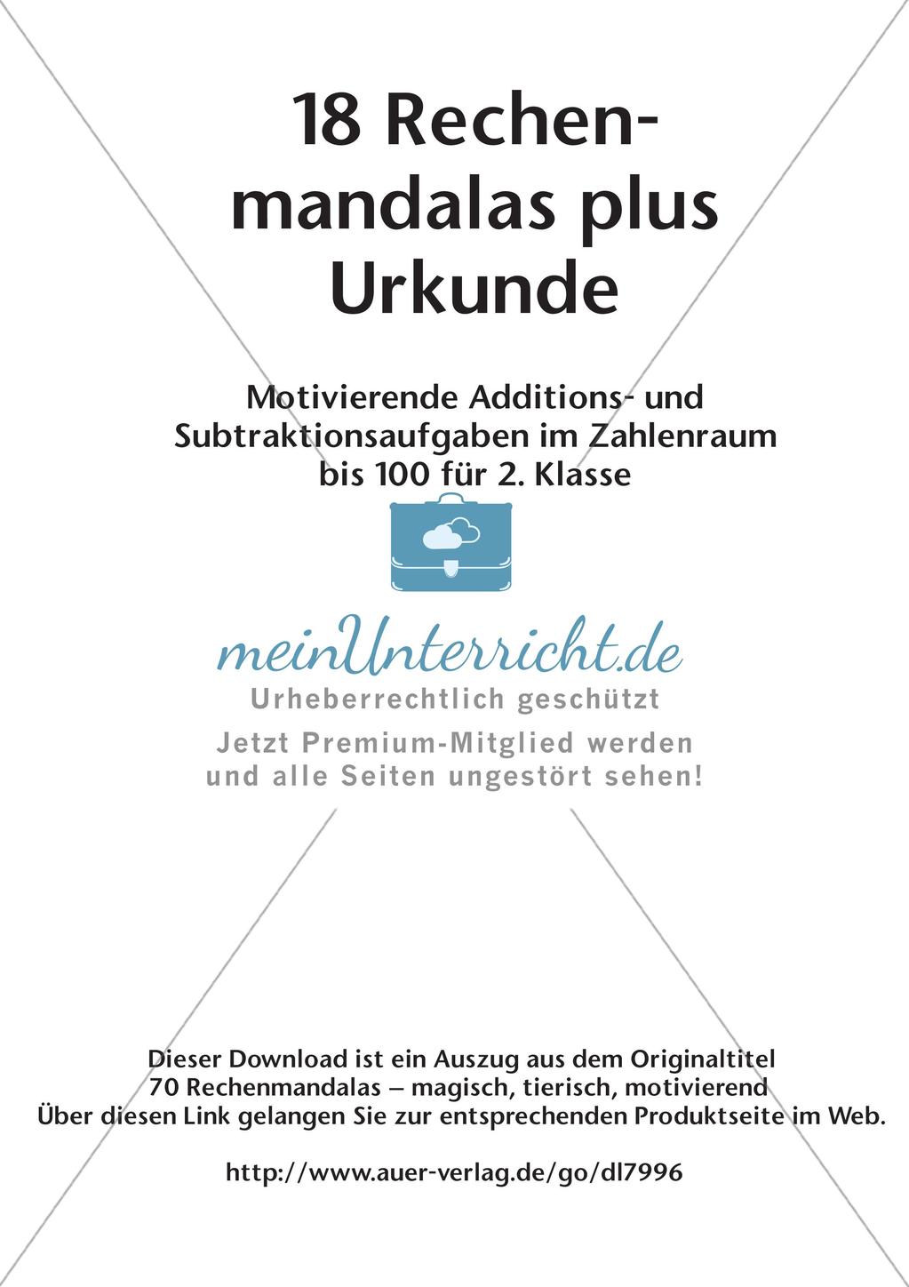 Rechenmandalas im Zahlenraum 100 Preview 2