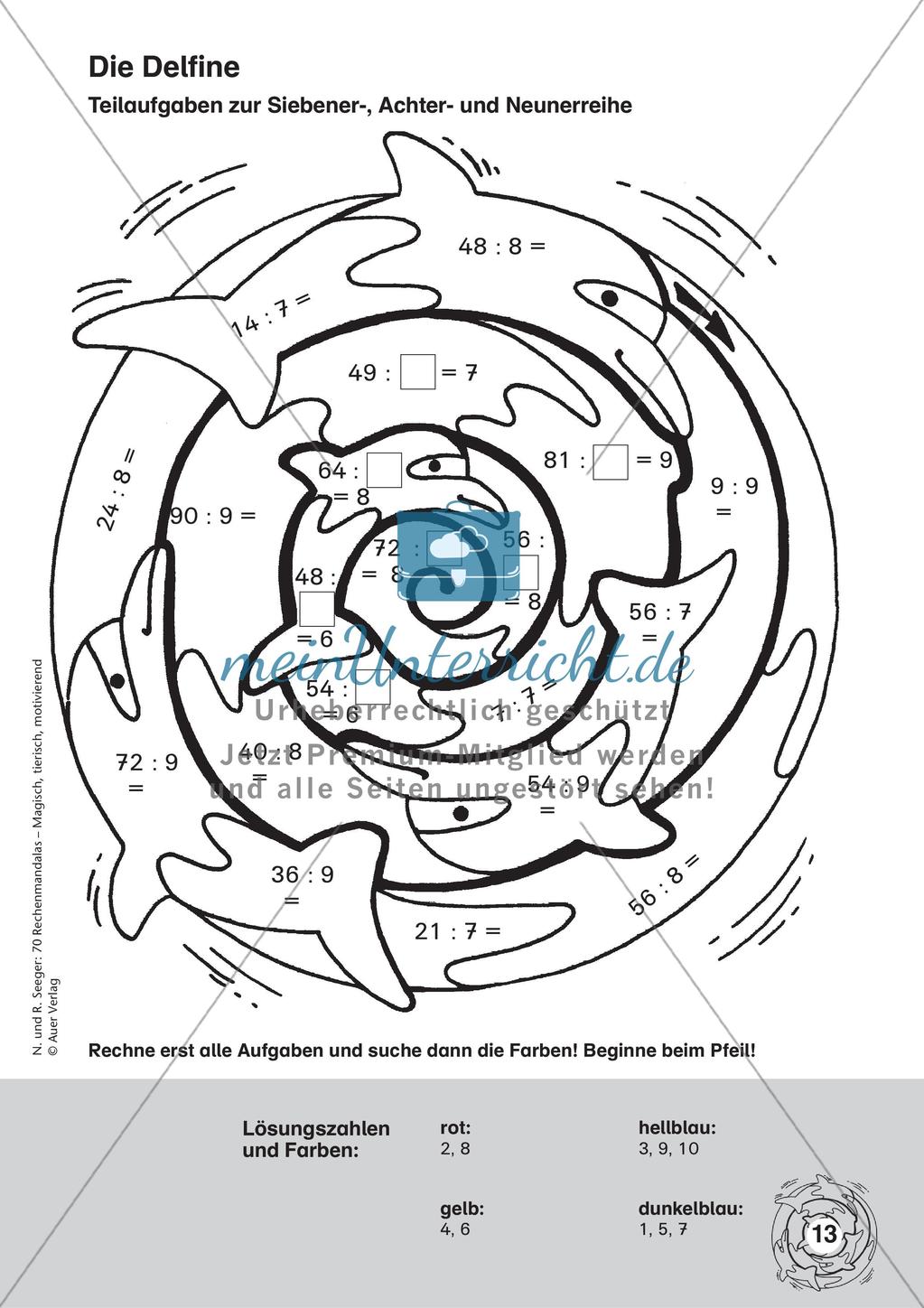 Rechenmandalas: Multiplikation und Division Preview 15