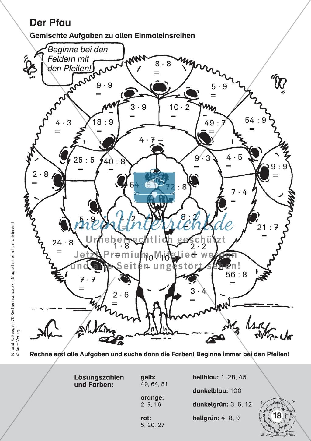 Rechenmandalas: Multiplikation und Division Preview 20