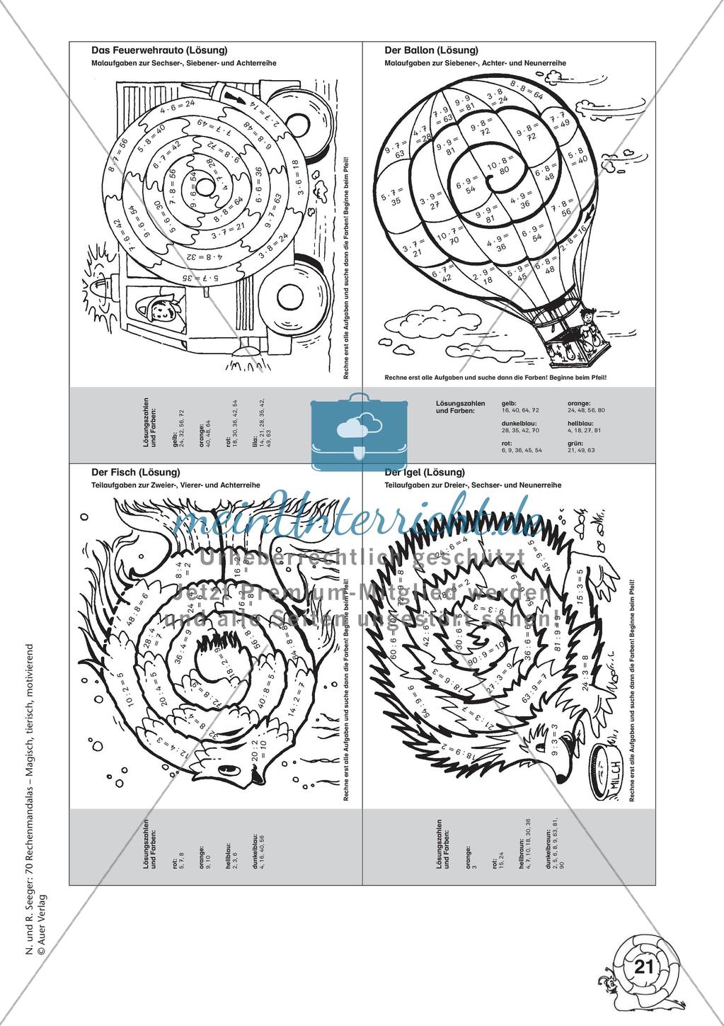 Rechenmandalas: Multiplikation und Division Preview 23
