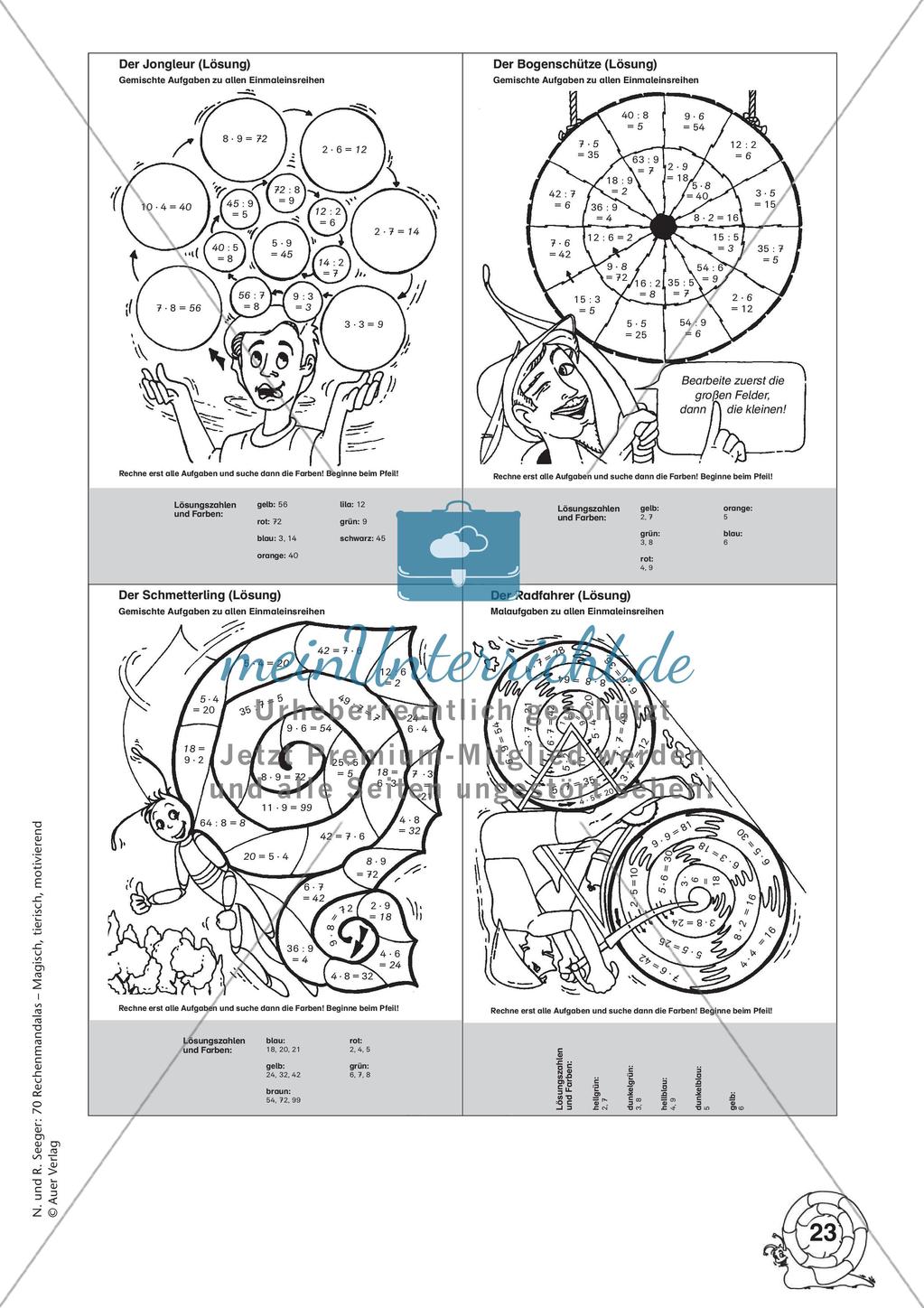 Rechenmandalas: Multiplikation und Division Preview 25