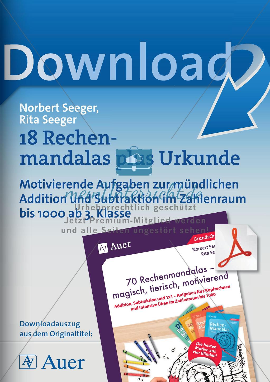 Rechenmandalas im Zahlenraum 1000 Preview 1