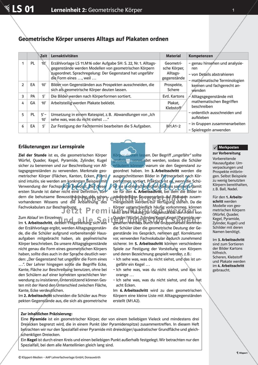 Eigenschaften geometrischer Körper Preview 3