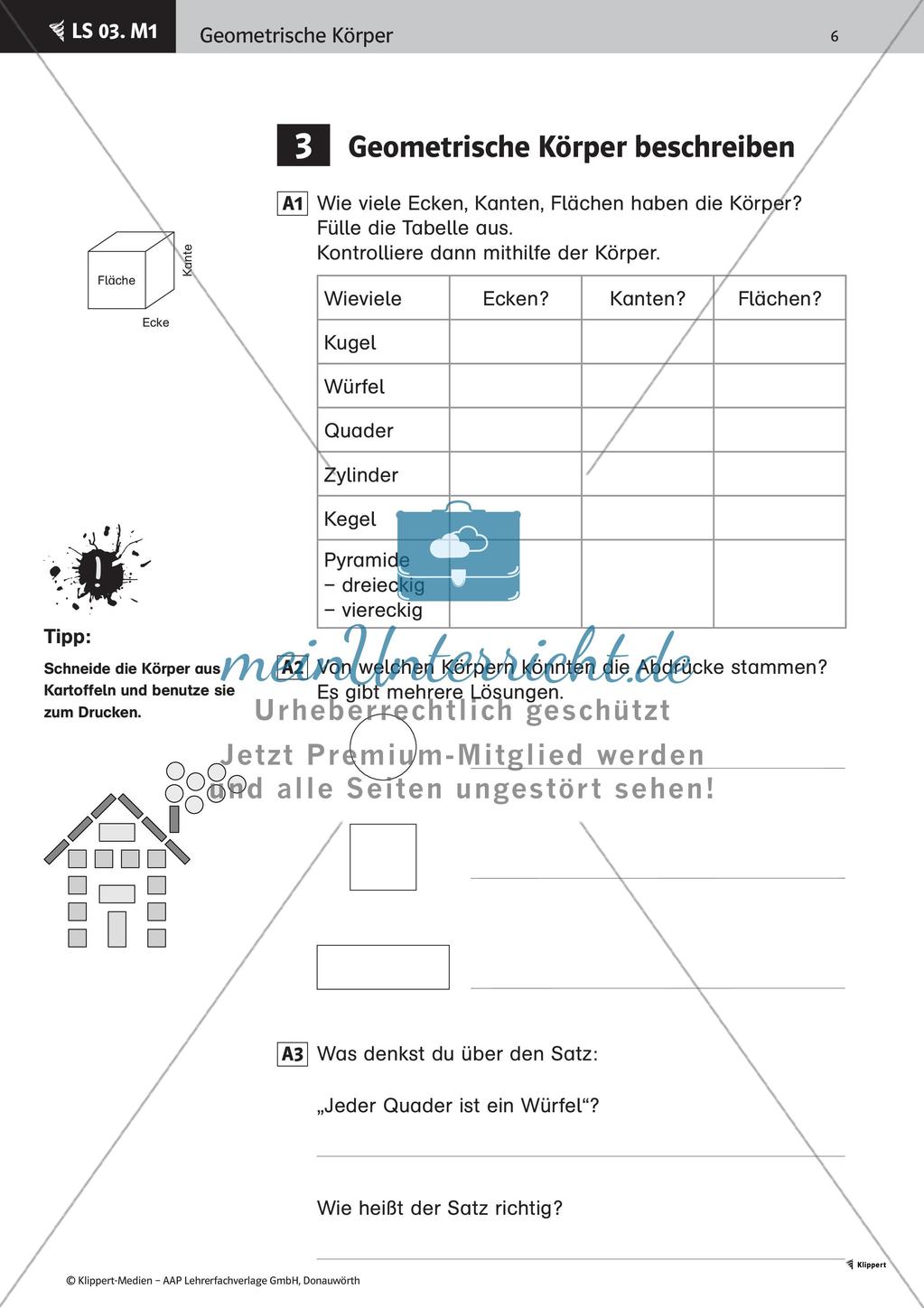 Eigenschaften geometrischer Körper Preview 8
