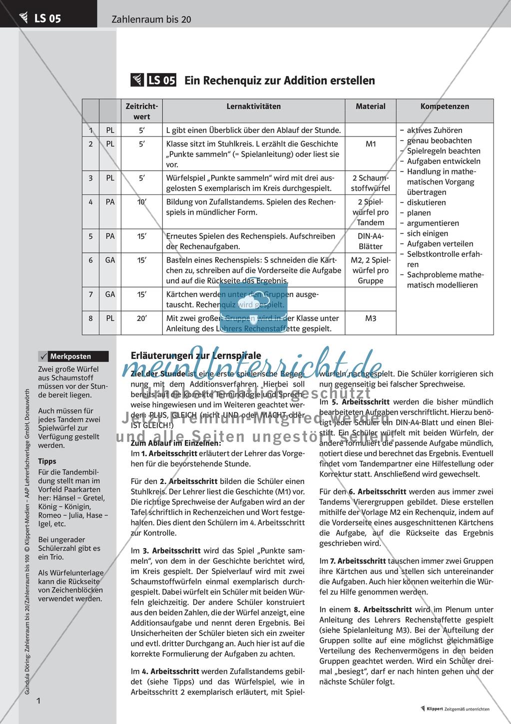 Einführung von Addition und Subtraktion Preview 3