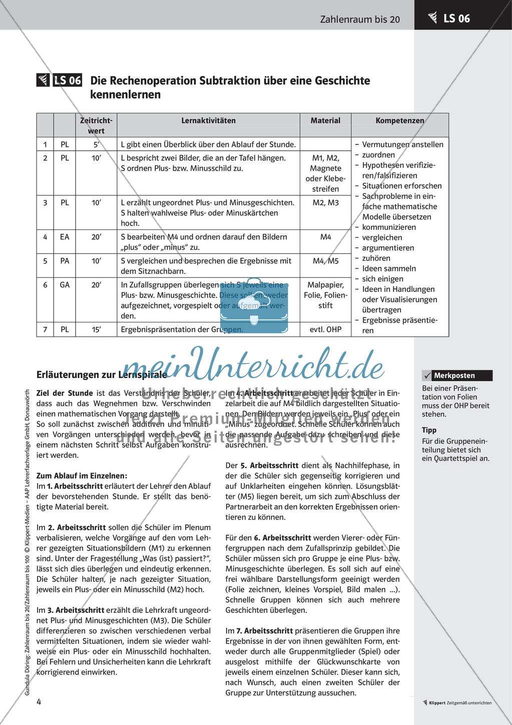 Einführung von Addition und Subtraktion Preview 6