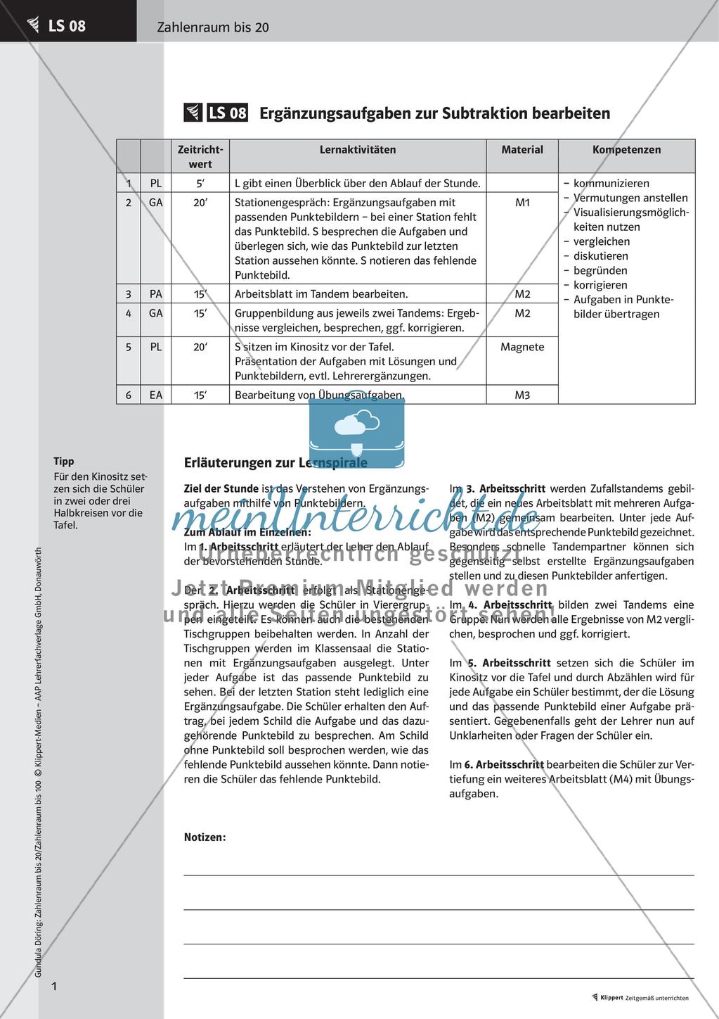 Ergänzungsaufgaben zur Subtraktion Preview 3